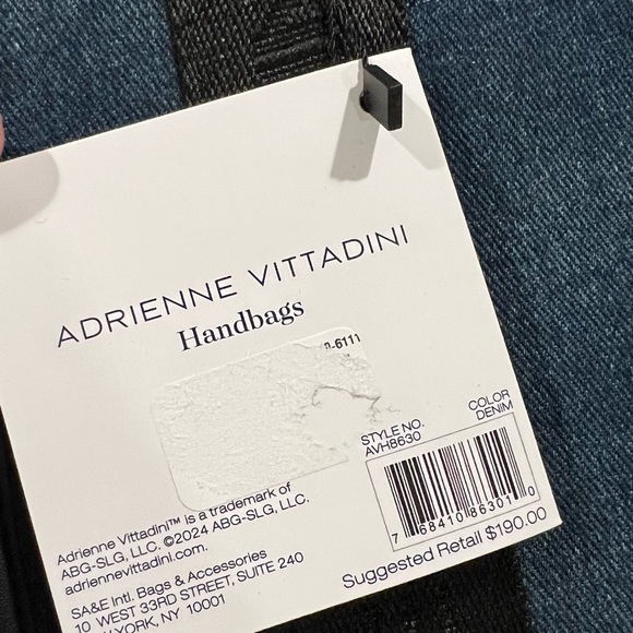 NWT ADRIENNE VIDATINNI DENIM MINI TOTE W/ REMOVABLE POUCH - Picture 3 of 8